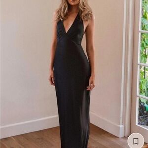 Peppermayo Heavy Hearted Satin Maxi Dress